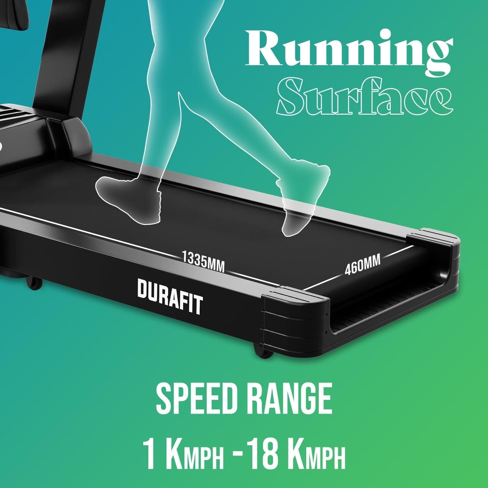 Durafit Panther Treadmill with Wide Running Surface